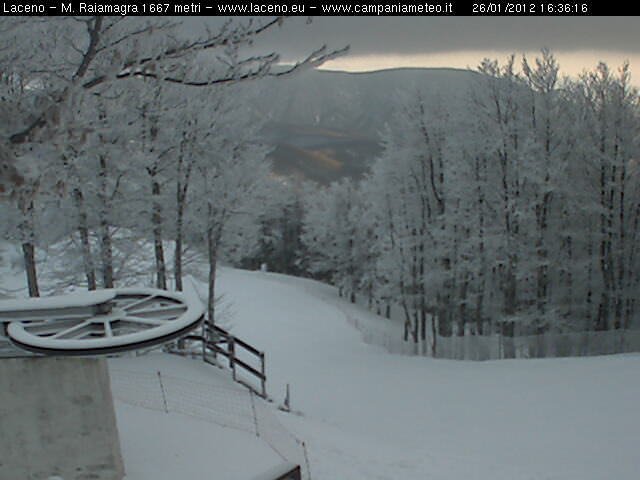 webcam Laceno: scenari nevosi al tramonto