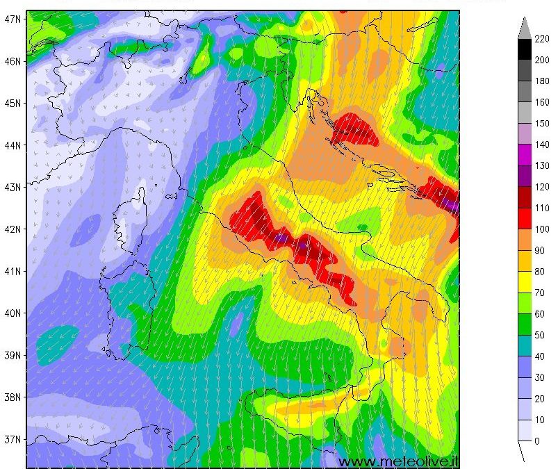 Aggiornamento meteorologico: forti venti di grecale in arrivo