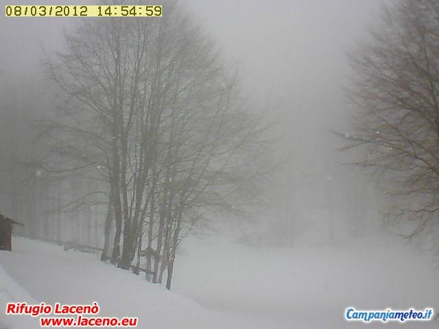 webcam laceno: immortalata la breve nevicata a 1400 m