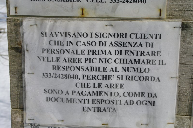 Regolamento e modalità di pagamento delle aree pic nic