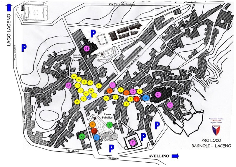 Mappa della 10° Sagra del Pecorino bagnolese e mostra mercato del tartufo estivo