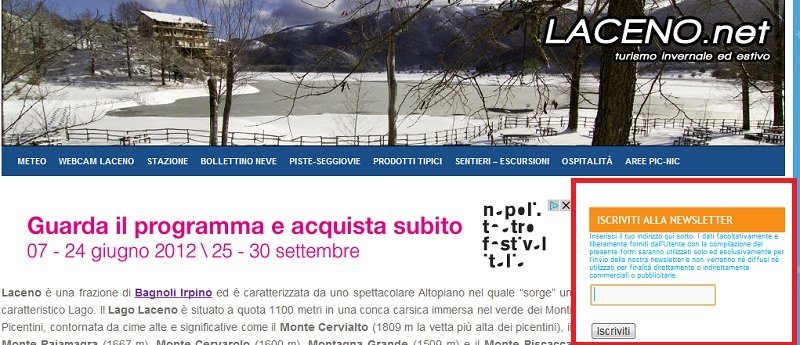 Iscriversi alla NEWS LETTER