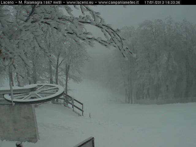 Webcam Laceno: nevica fino a bassa quota, le immagini dalle telecamere