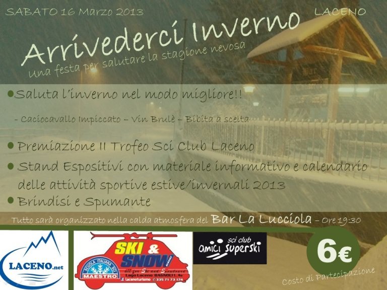 “Arrivederci Inverno” : festa al Laceno con prodotti tipici e musica