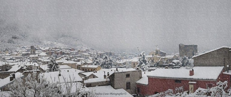 Nevicata a Bagnoli Irpino: una panoramica di rara bellezza