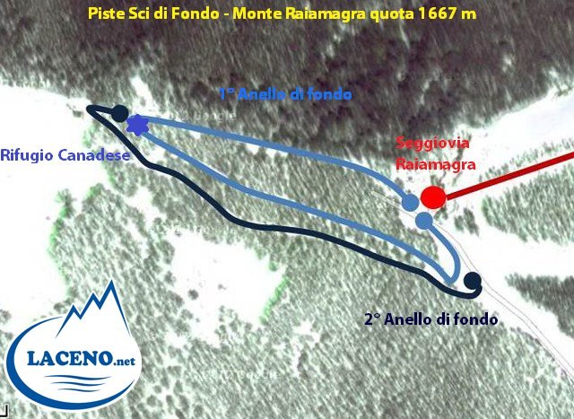 Sci di fondo : prospetto della pista a quota 1667 m